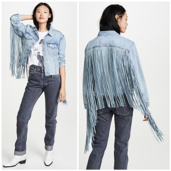 Levi's Jackets & Blazers - Levi's Ex Boyfriend Hella Fringe Trucker Jacket